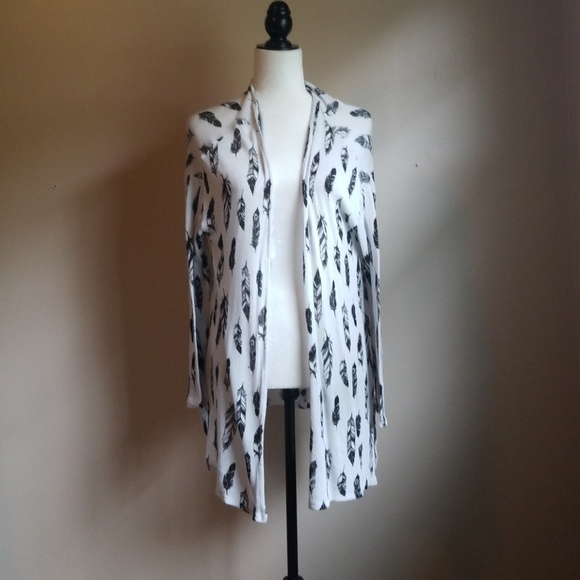 white feather cardigan